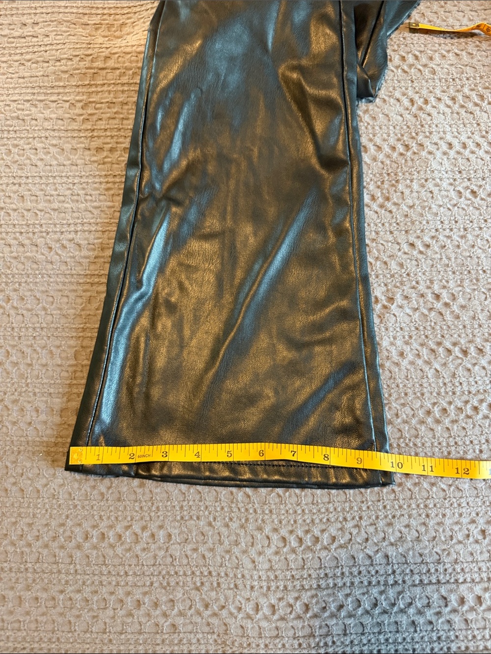 MOTHER Black Faux Leather Flare Pants - Picture 3 of 7